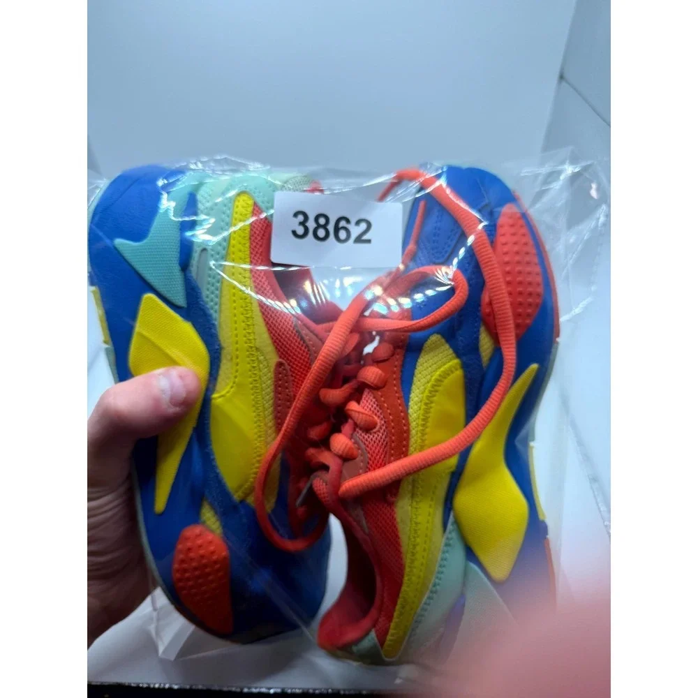 Puma RS-X3 372357-10 Kids 4 Sneakers Palace Blue Meadowlark Puzzle Running Shoes